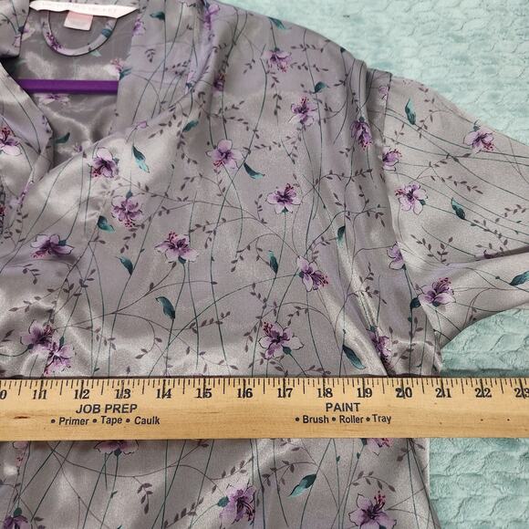Victoria's Secret Belted Floral Satin Kimono Robe One Size Pockets - Picture 8 of 9